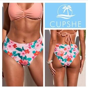 Cupshe Dayana Floral Mid Waisted Bikini Bottom Only. Size S